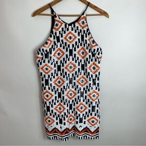 Dress the Population Black & White Geometric Bodycon Dress – Size S